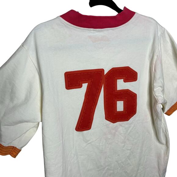 Budweiser White Red Button Up Baseball Short Sleeve Top Cotton USA Men Large L - Picture 9 of 14